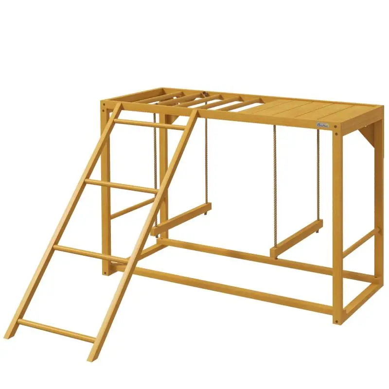 Chicken play structure with swings and ladder, for 3-4 chickens, wooden chicken climbing frame