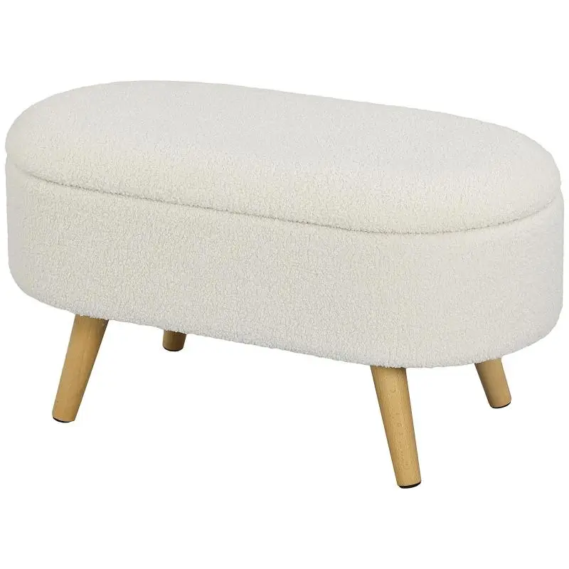 Storage Bench with Lid, 82 cm, White