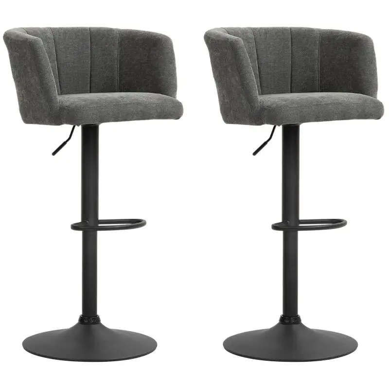 Set of 2 Height-Adjustable Bar Stools