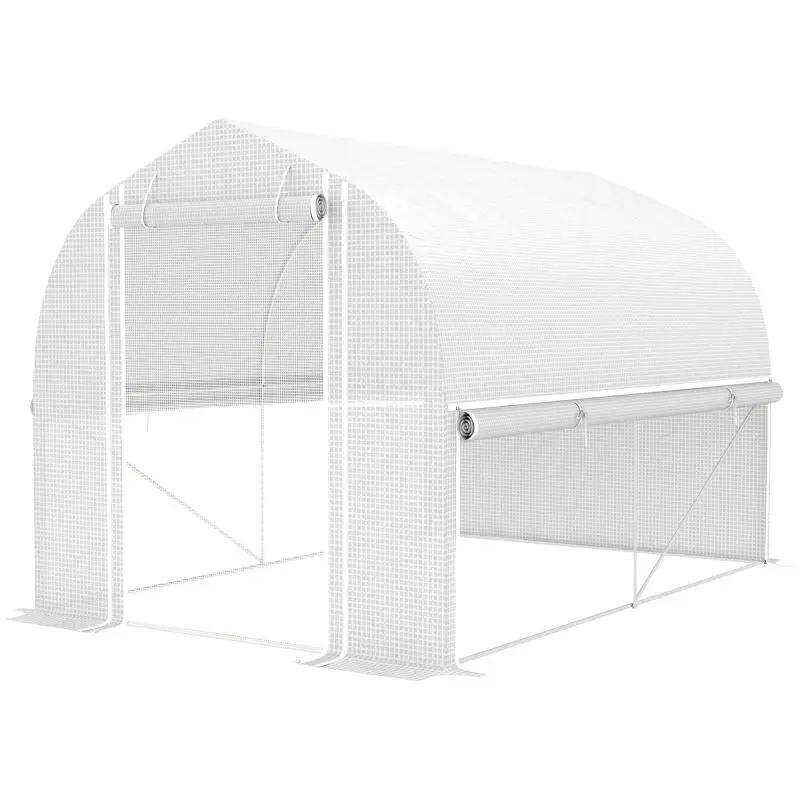 Polytunnel Greenhouse, 300 x 200 x 200 cm, White