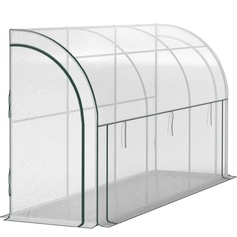 Wall-Mounted Greenhouse, 200 x 80 x 157 cm, White
