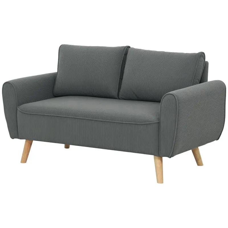 Two-Seater Corduroy Sofa, Anthracite