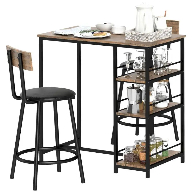 3-Piece Dining Set with Bar Table and Stools