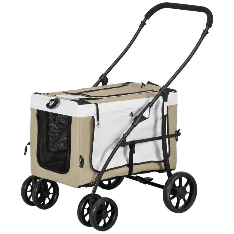 Foldable Pet Stroller with Detachable Basket