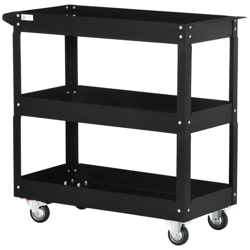 3-Tier Tool Cart with 4 Casters