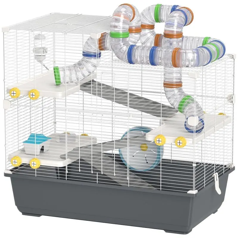 Dwarf Hamster Cage, 4 Levels, Grey