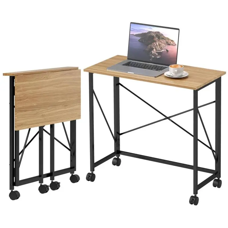 Foldable Desk with Wheels, 80 × 40 cm