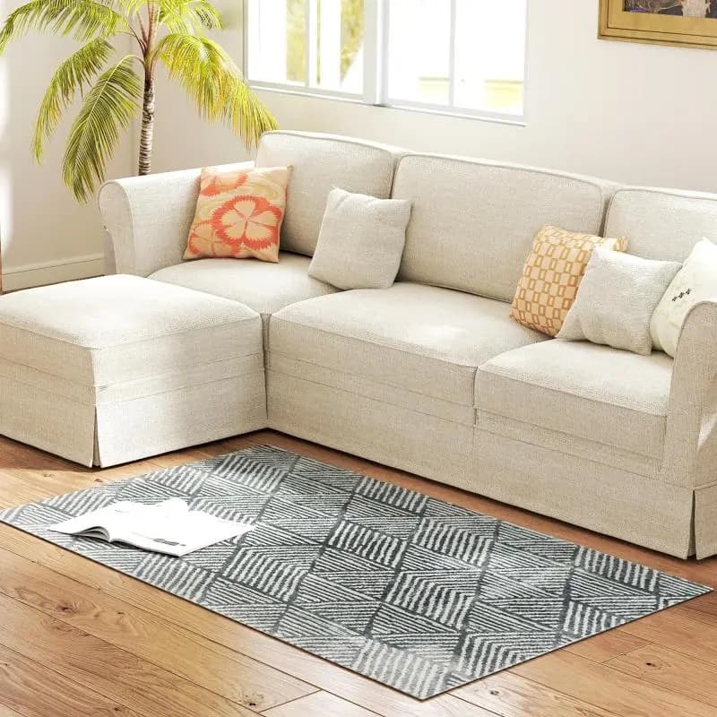 Washable Area Rug, 150 x 80 cm, Dark Grey
