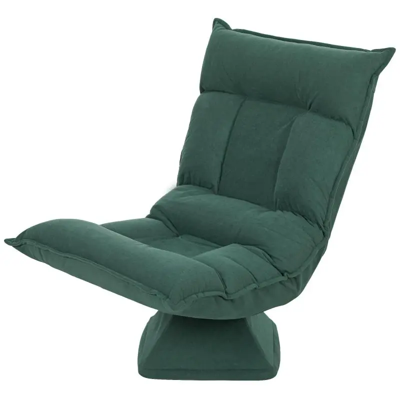 Swivel Floor Chair with Adjustable Backrest, Dark Grey