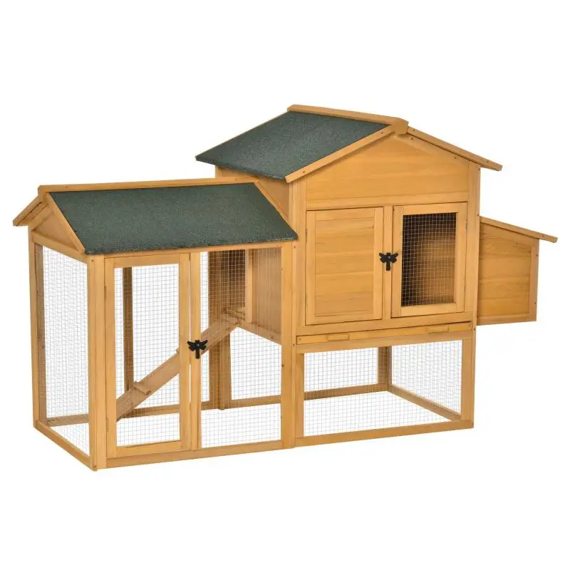 Chicken Coop with Run and Nesting Box, 168 cm