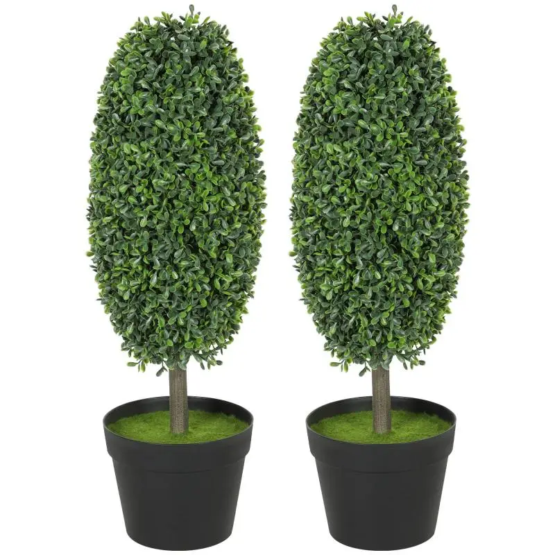 Set of 2 UV-Resistant Artificial Plants, 60 cm