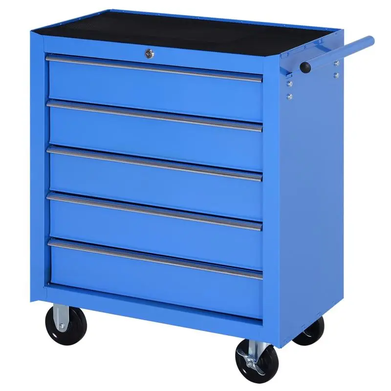 Workshop Cart with 5 Drawers, Blue