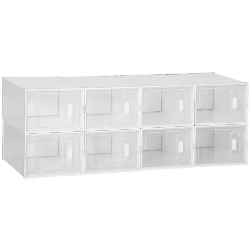 Modular Storage Shelf with 8 Compartments, Transparent