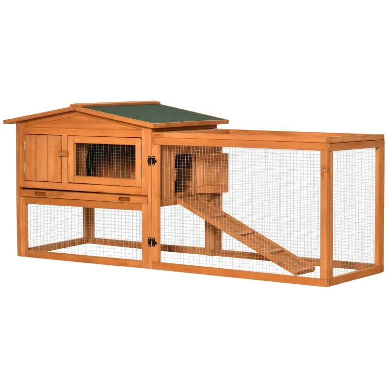 Small Animal Hutch with Asphalt Roof, 156 × 58 × 68 cm