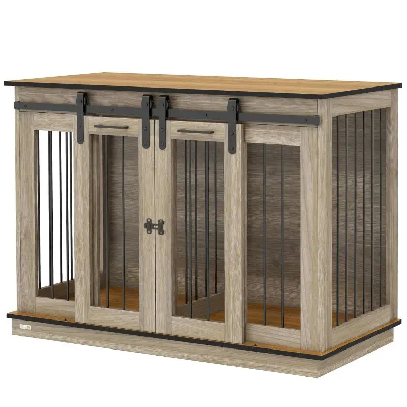 2-Door Dog Crate with Sliding Doors