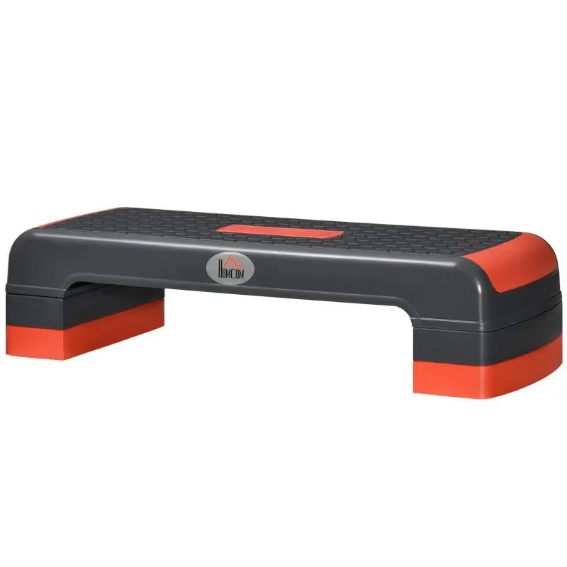 Height-Adjustable Aerobic Stepper, Red and Black