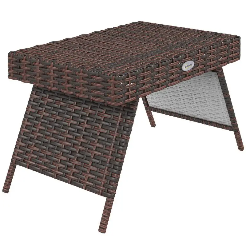 Foldable Garden Side Table, 60 cm, Brown