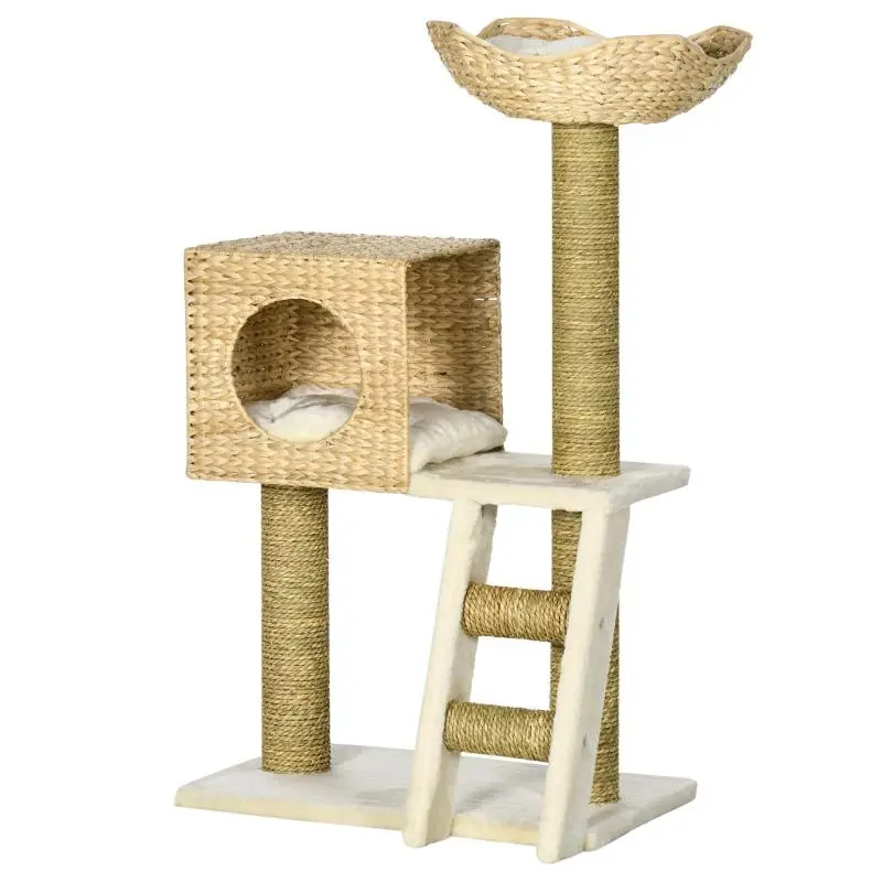 Cat Tree with House and Scratching Posts, 100.5 cm