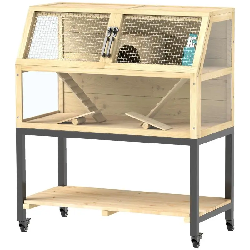 Wooden Dwarf Hamster Cage with Storage