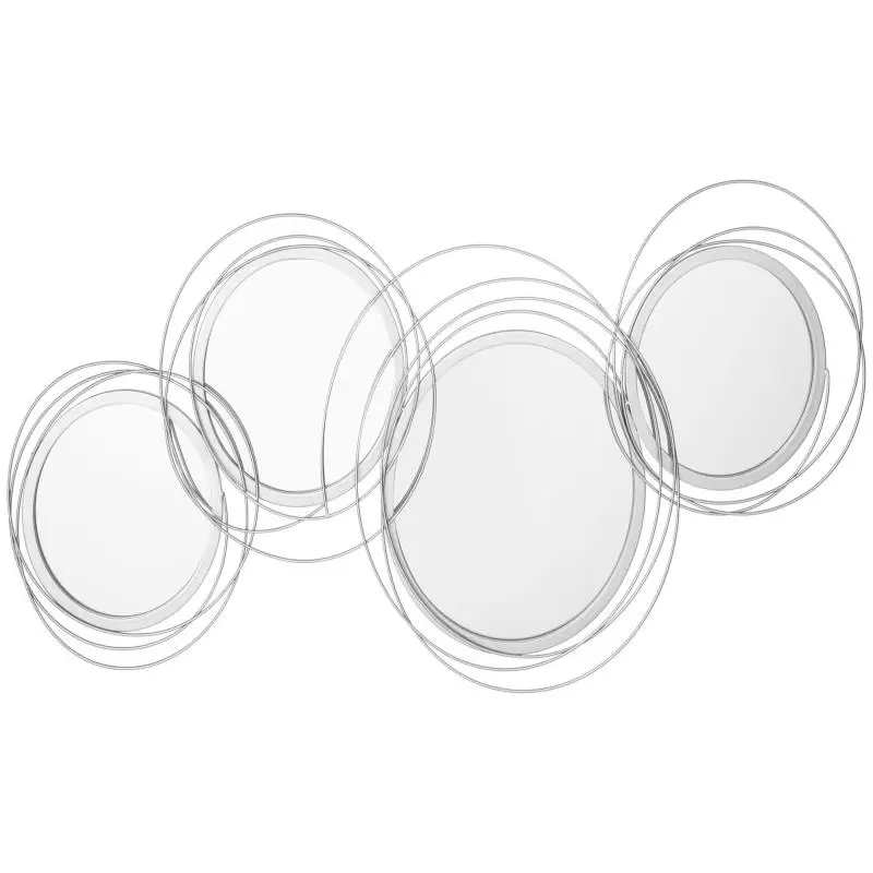 Wall Mirror Set, 4 Round Mirrors, 107 x 4 x 56 cm