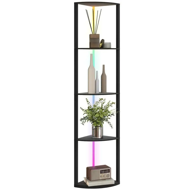 LED Floor Lamp with Shelf and Remote Control
