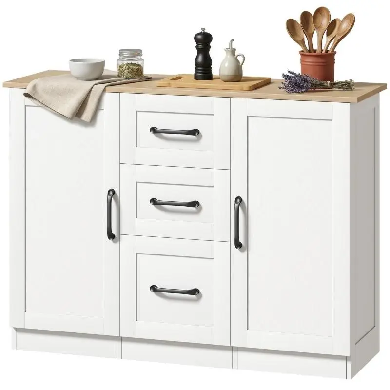 Sideboard Storage Unit with 2 Soft-Close Doors and 3 Drawers