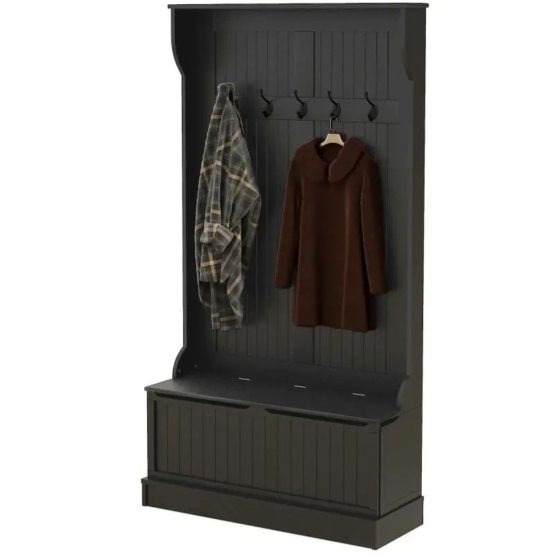 Coat and Shoe Rack with Storage Bench