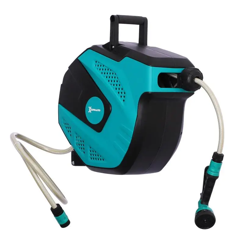 Wall-Mounted Hose Reel 15 m with Spray Nozzle