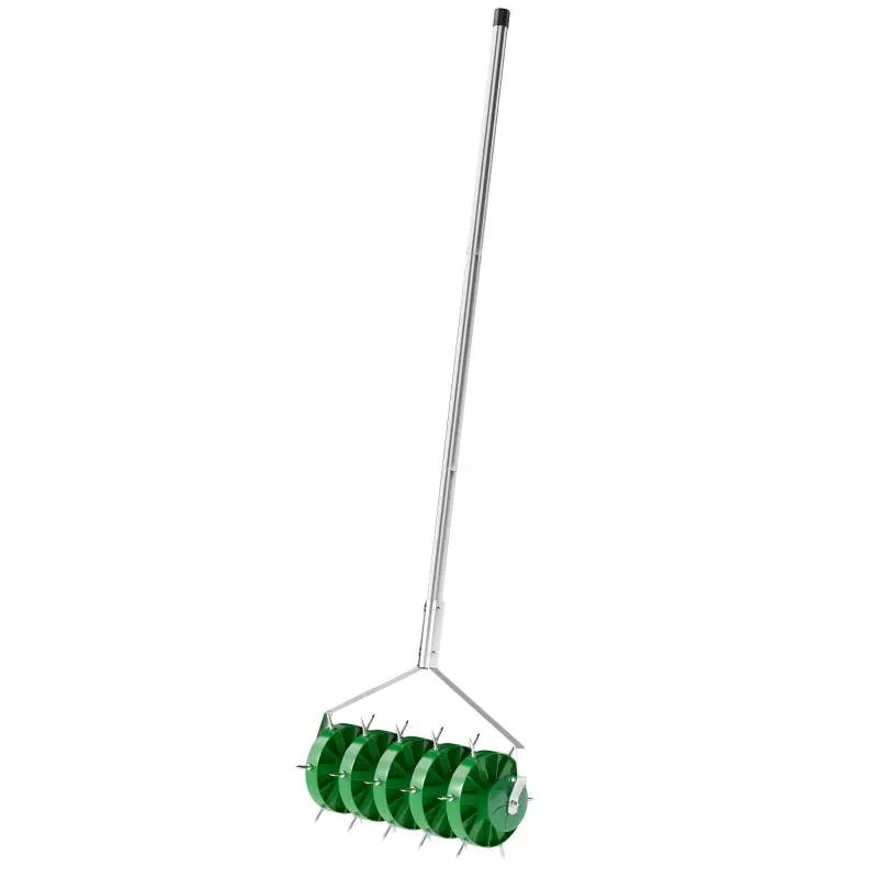 Manual Lawn Aerator, 45 cm Wide, 30 Steel Spikes