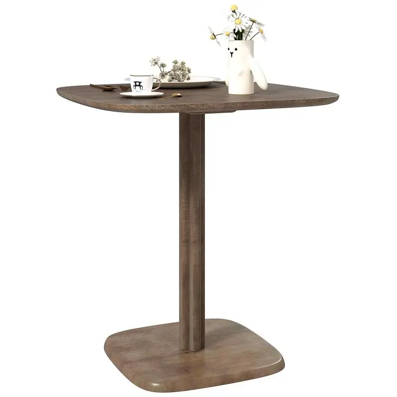 Dining table for 4 people, square kitchen table, modern style with wood-look top, 70 x 70 cm, brown