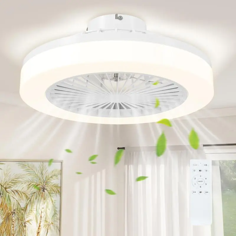 Ceiling Fan with Light and Remote Control, 6 Speeds