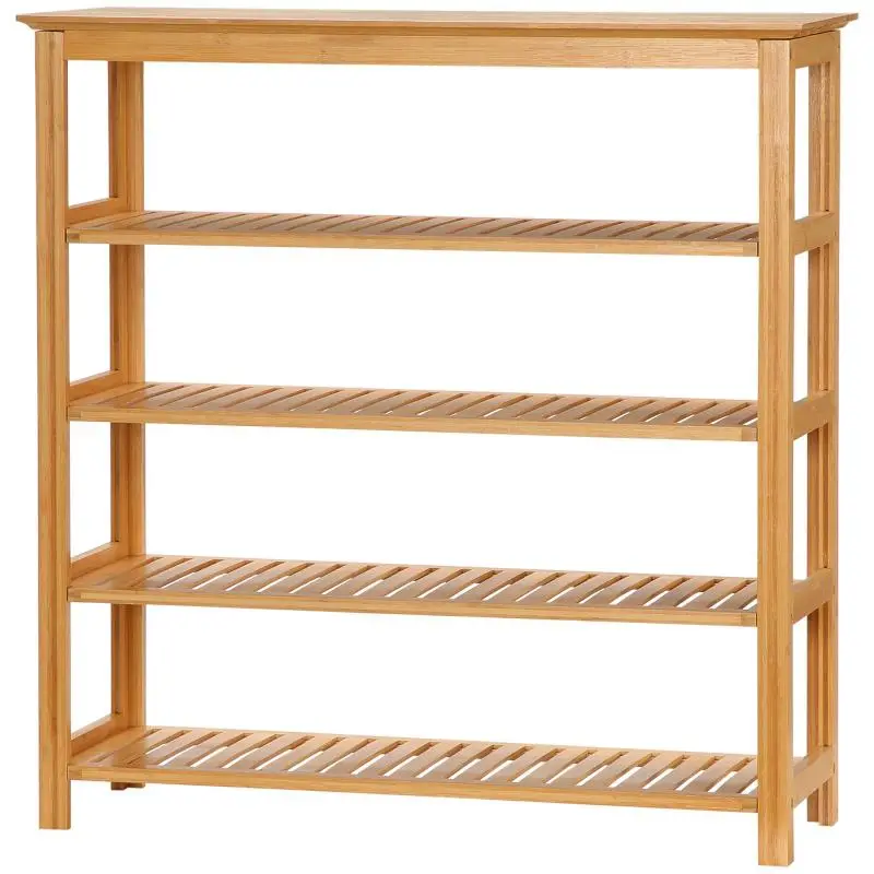 4-Tier Bamboo Shoe Rack, Natural