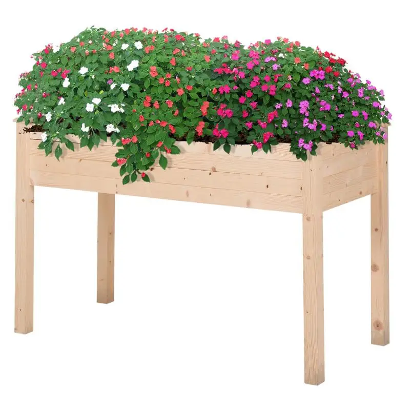 Raised Garden Bed with Fabric Liner, 122.5 cm, Wood