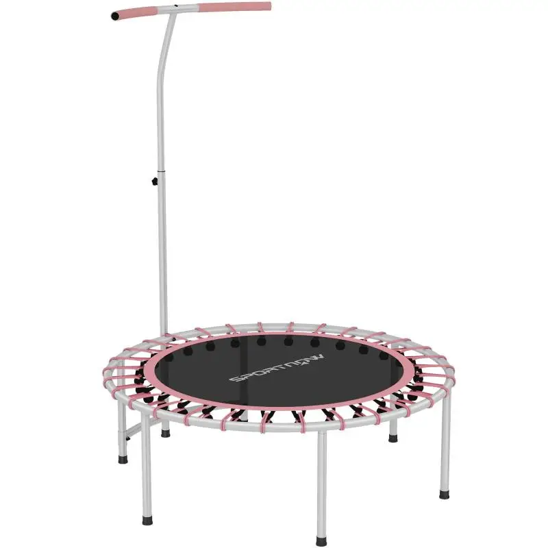 Fitness Trampoline with Adjustable Handlebar, 102 cm, Pink