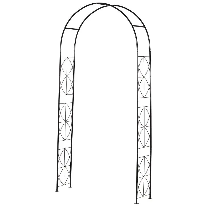 Metal Rose Arch, Black, 114 x 30 x 230 cm