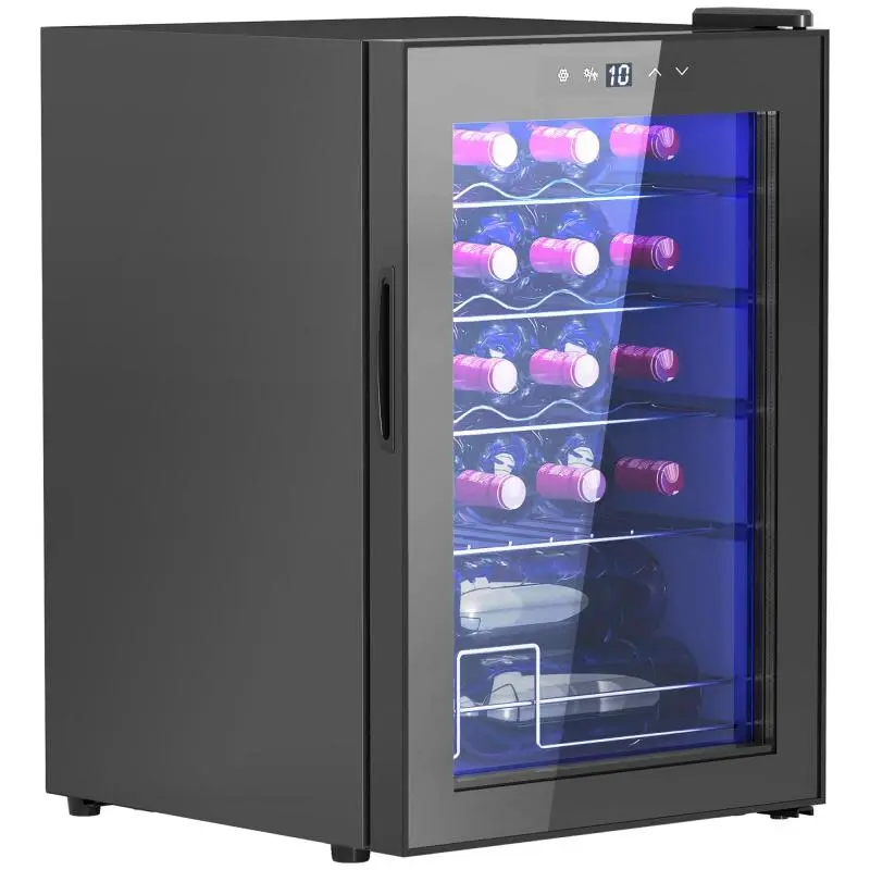 Wine Cooler for 20 Bottles, 53 L, Black