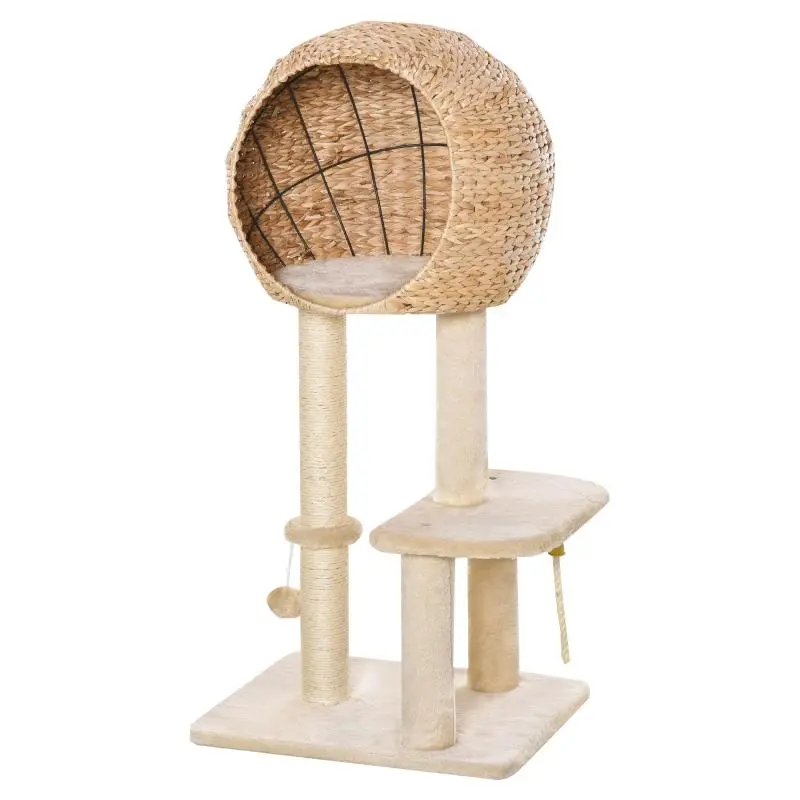 100 cm Cat Tree with Cave and Sisal Posts, Beige