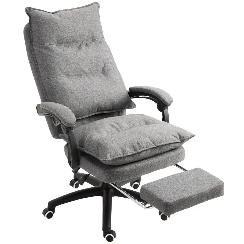 Massage Office Chair with Footrest, Grey