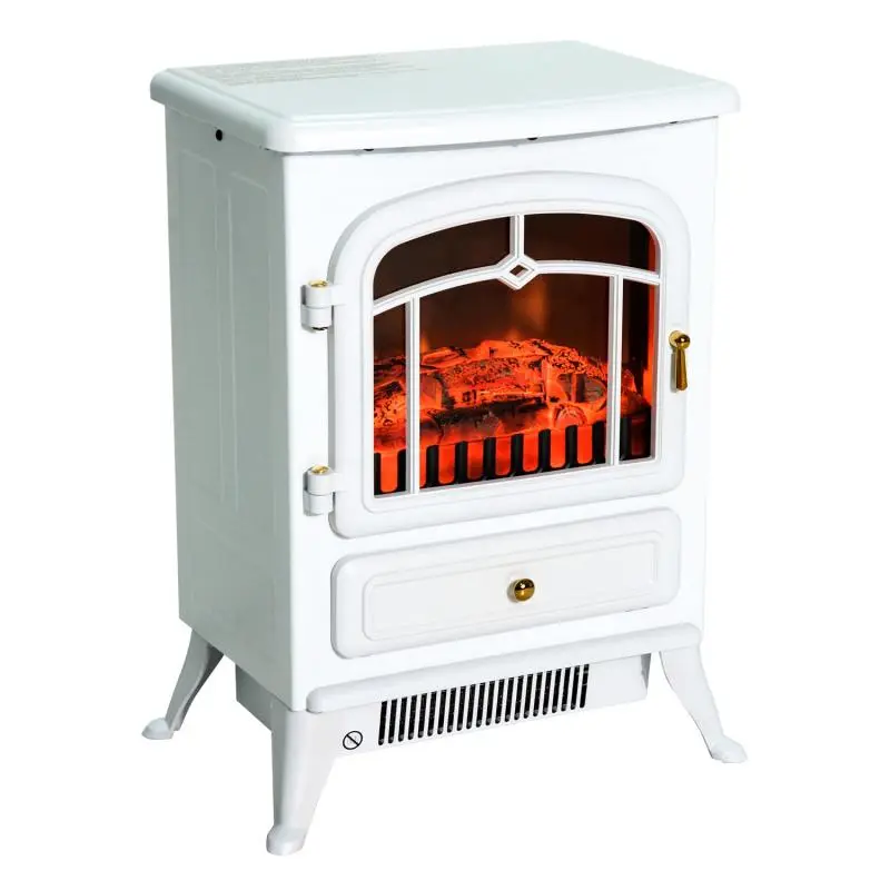 Electric Fireplace Heater, White