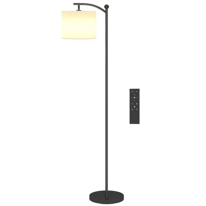 Black Dimmable LED Floor Lamp with Remote Control