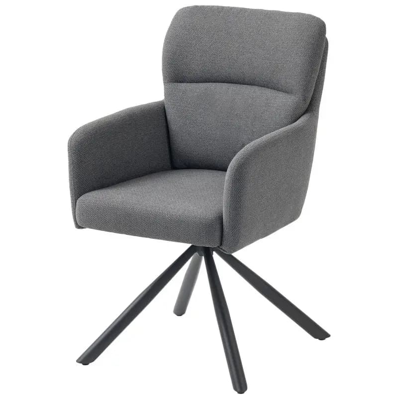 Grey Swivel Dining Chair with Armrests