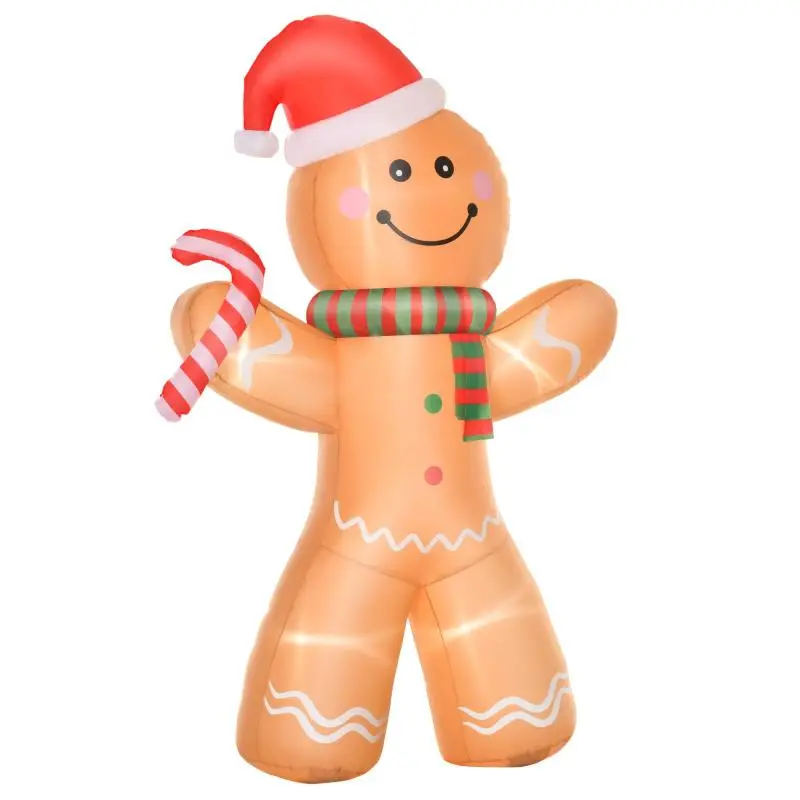 Self-Inflating Gingerbread Man with LED Lights