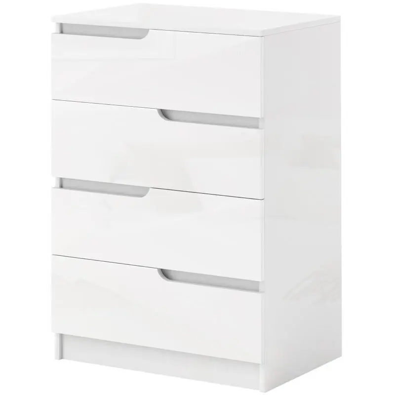 Modern chest of drawers, wardrobe, 4 drawers, wood, anti-tip device, cushions, white?
