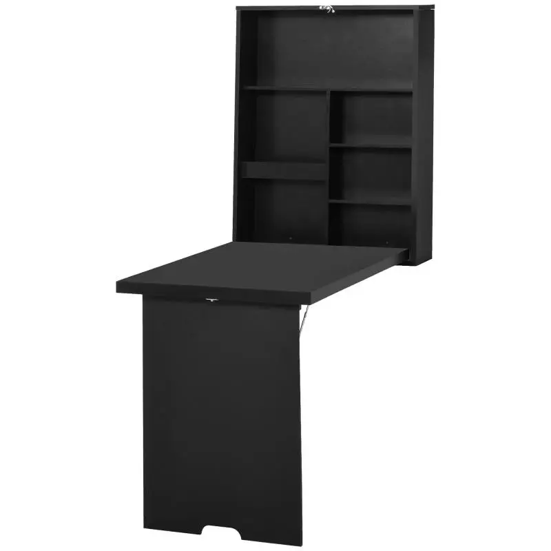 Wall-Mounted Folding Desk, 60 x 94.5 x 147 cm, Black