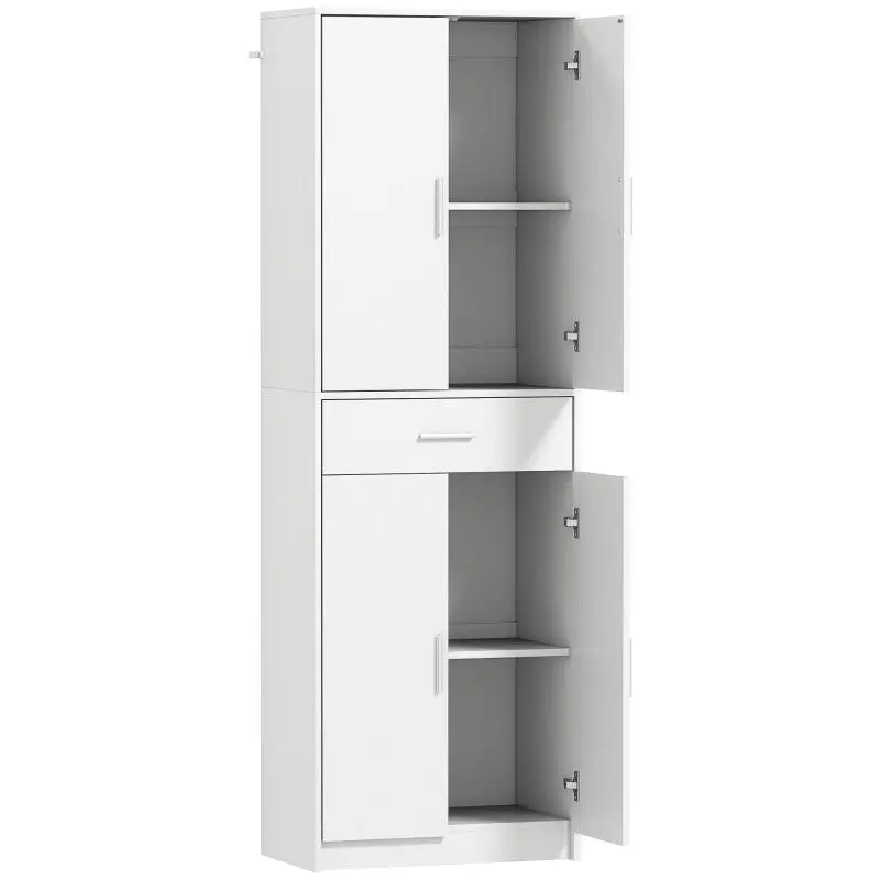 Kitchen Cabinet with Adjustable Shelves, White