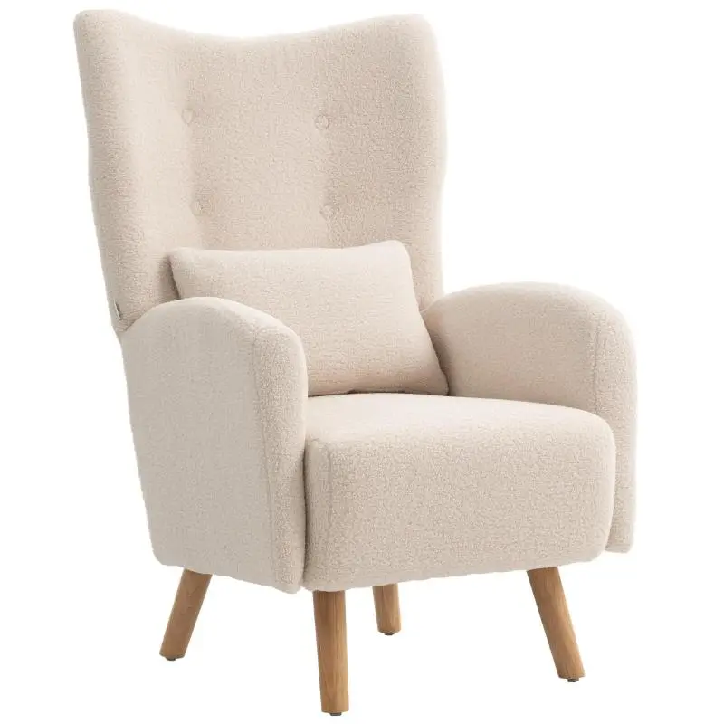 Wingback Accent Chair, Beige