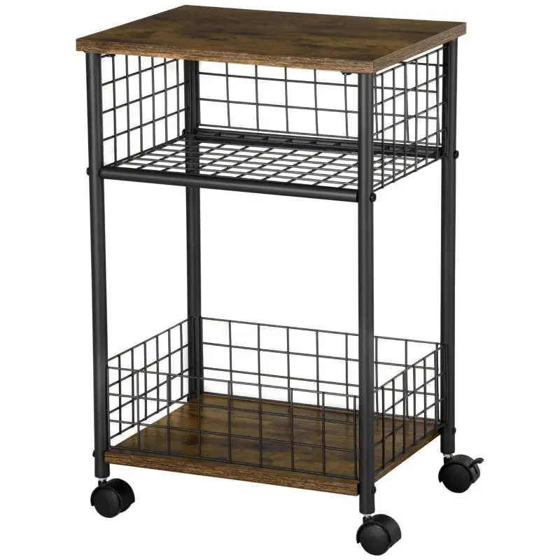 Kitchen Trolley with Basket, 40 × 30 cm