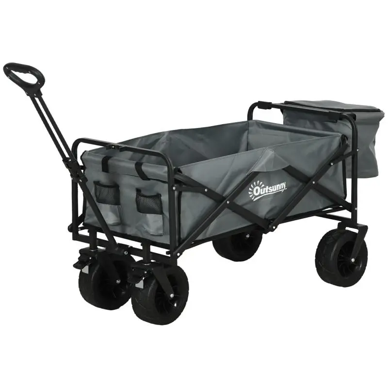 Foldable Wagon with Cooler Bag, 113 x 57 x 77–100 cm