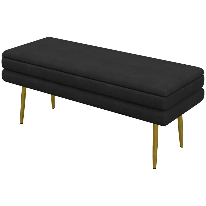 Upholstered Storage Bench, 100 cm