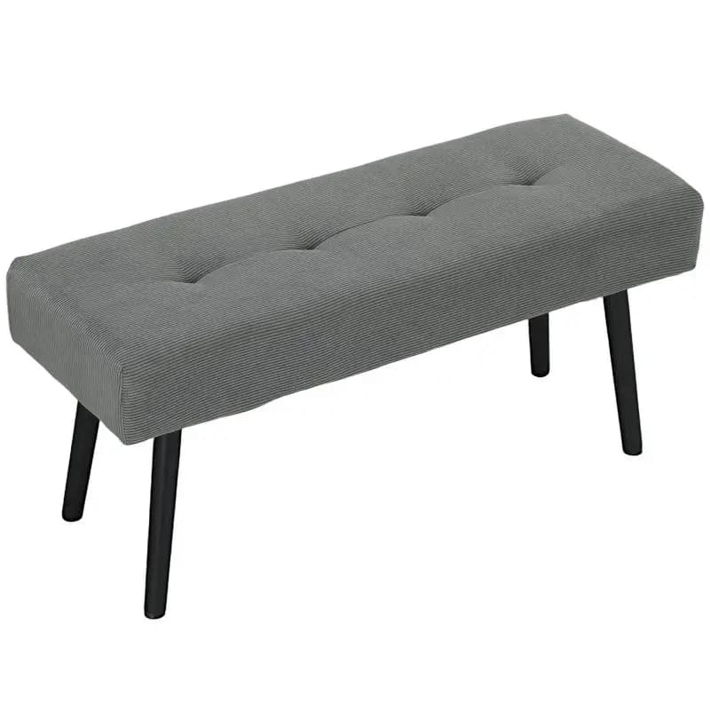 Upholstered bench with corduroy cover, bed bench with metal legs, shoe bench 100 x 36 x 45 cm Grey